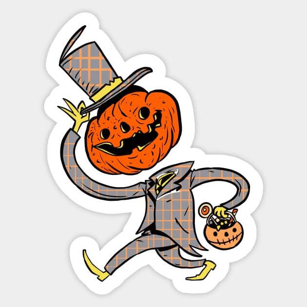 Good Day Mr. Pumpkin Head! - Halloween Sticker by RudeOne